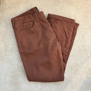 JCrew Men’s Jeans Sutton 34x30 Brown Corduroy Flannel Lined Micro Cord Pants